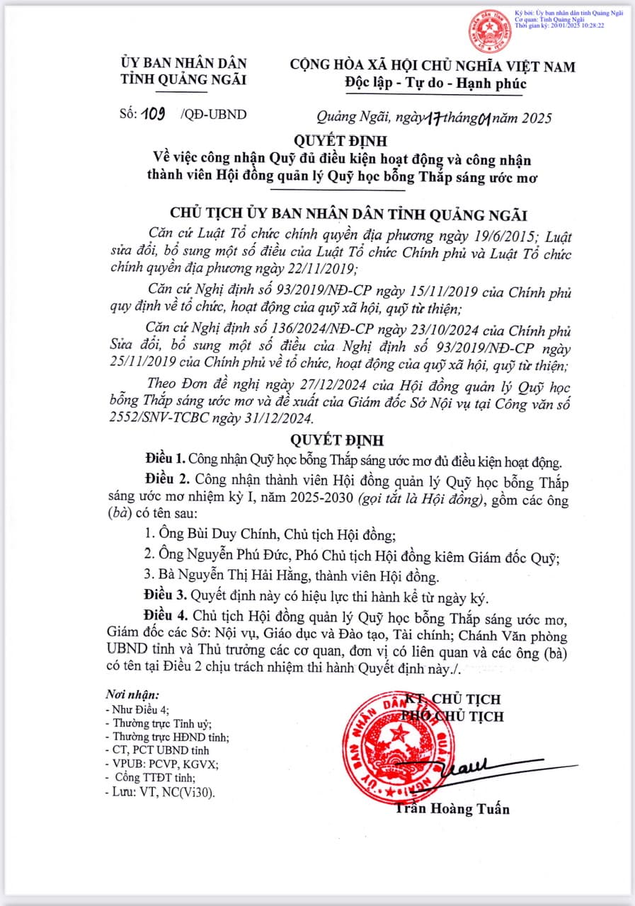 Công nhận của cơ quan có thẩm quyền